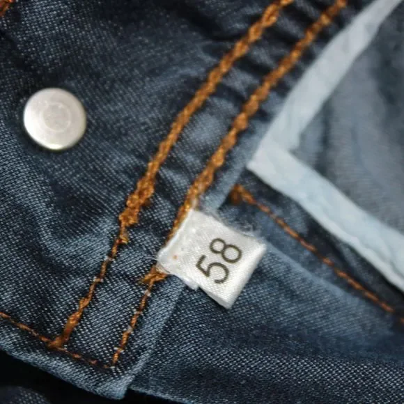 Hettabretz NWD Cotton / Silk Blend 5 Pocket Jeans Size 58 (42 US) In Solid Blue